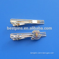 Gold striped metal tie clips with printed logo